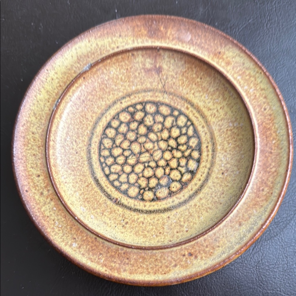 Signed Vintage Ceramic Plate with Intricate Design. One of a kind.